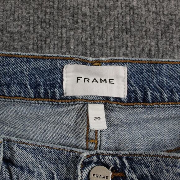 Frame Jeans Womens 29 Le High Flare Crystal Shores Rips Distressed Blue Boho - Picture 6 of 15